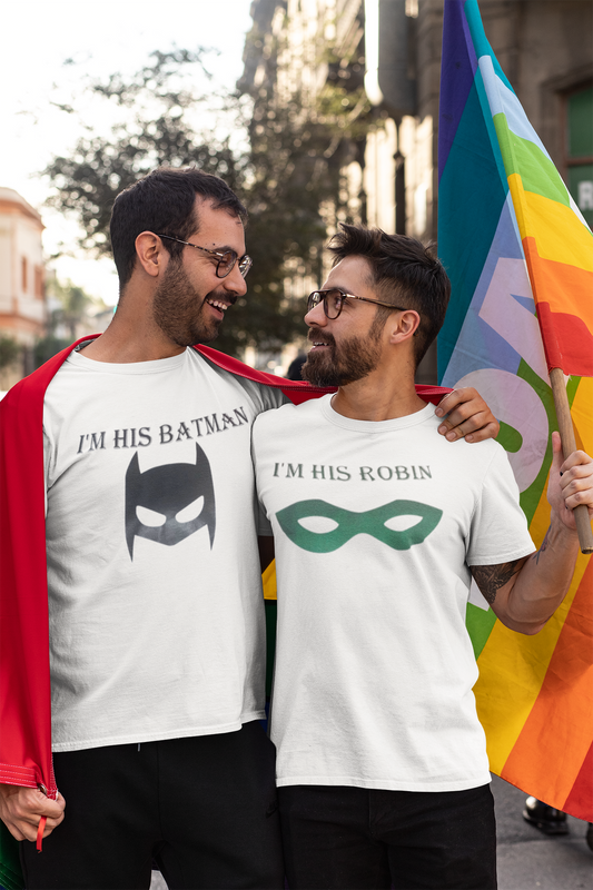 Male couple (I’m His Batman) (I’m His Robin) T-shirts